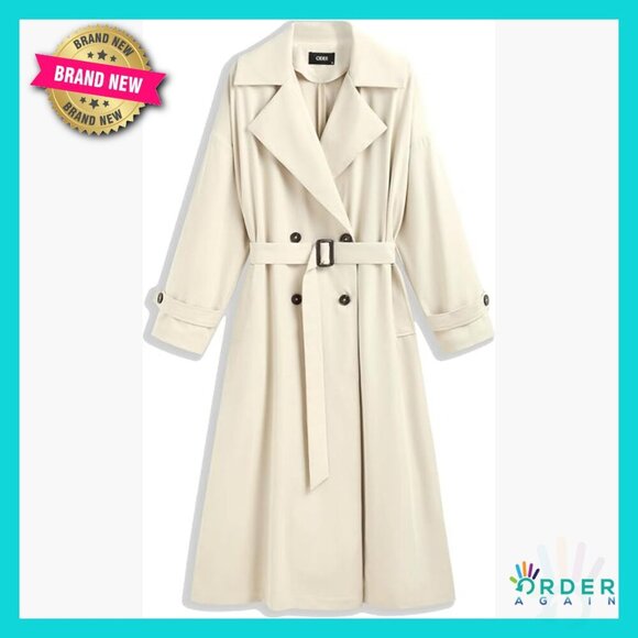 Jackets & Blazers - Oversized Trench Coat Long Length Classic Elegant Chic Minimal Belted